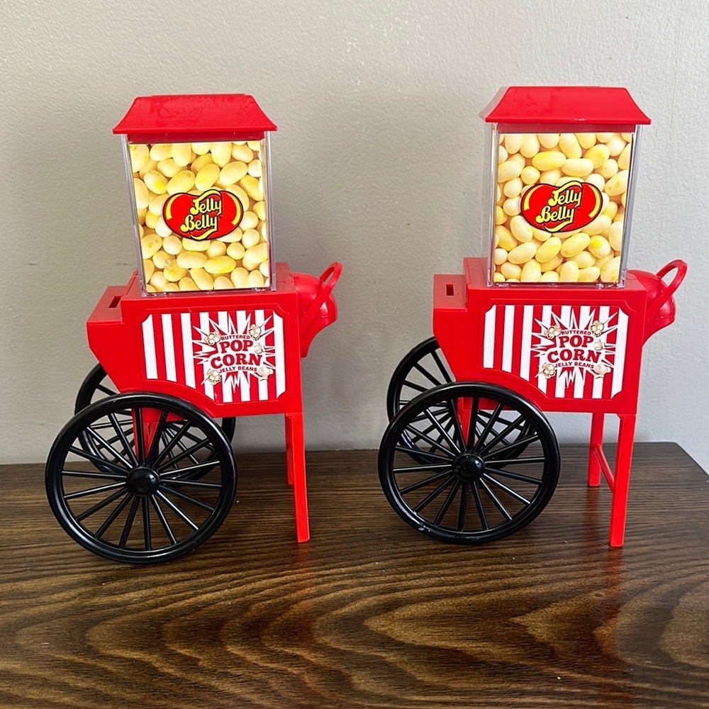 Set of 2 jelly belly popcorn cart dispensers